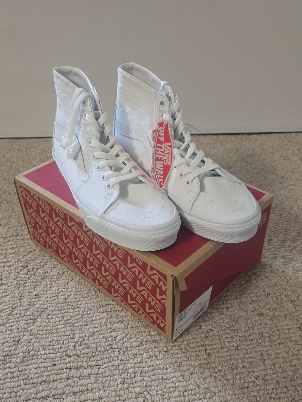 Vans White High-Top Sk8-Hi Tapered Sneakers M7.5 W9